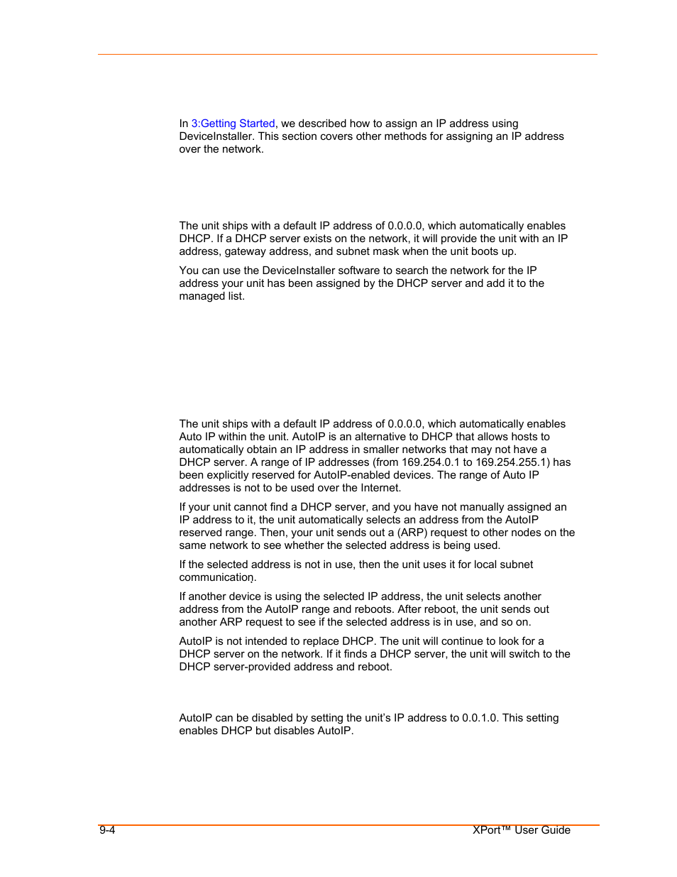 Alternative ways to assign an ip address, Dhcp, Autoip | Alternative ways to assign an ip address -4, Dhcp -4, Autoip -4 | Lantronix XPort User Manual | Page 66 / 87