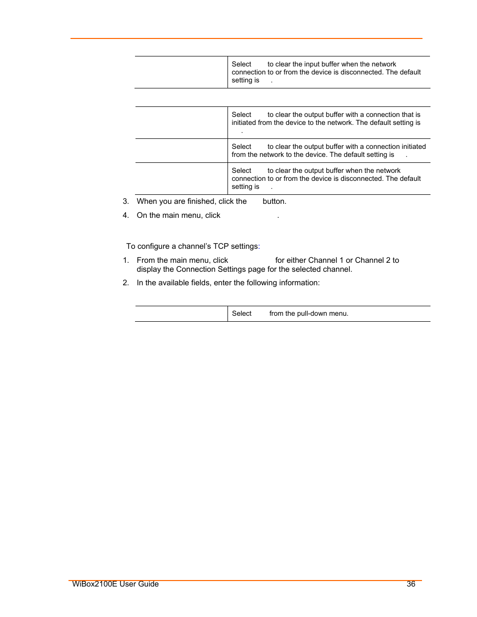 Connection settings - tcp | Lantronix Ethernet User Manual | Page 36 / 92