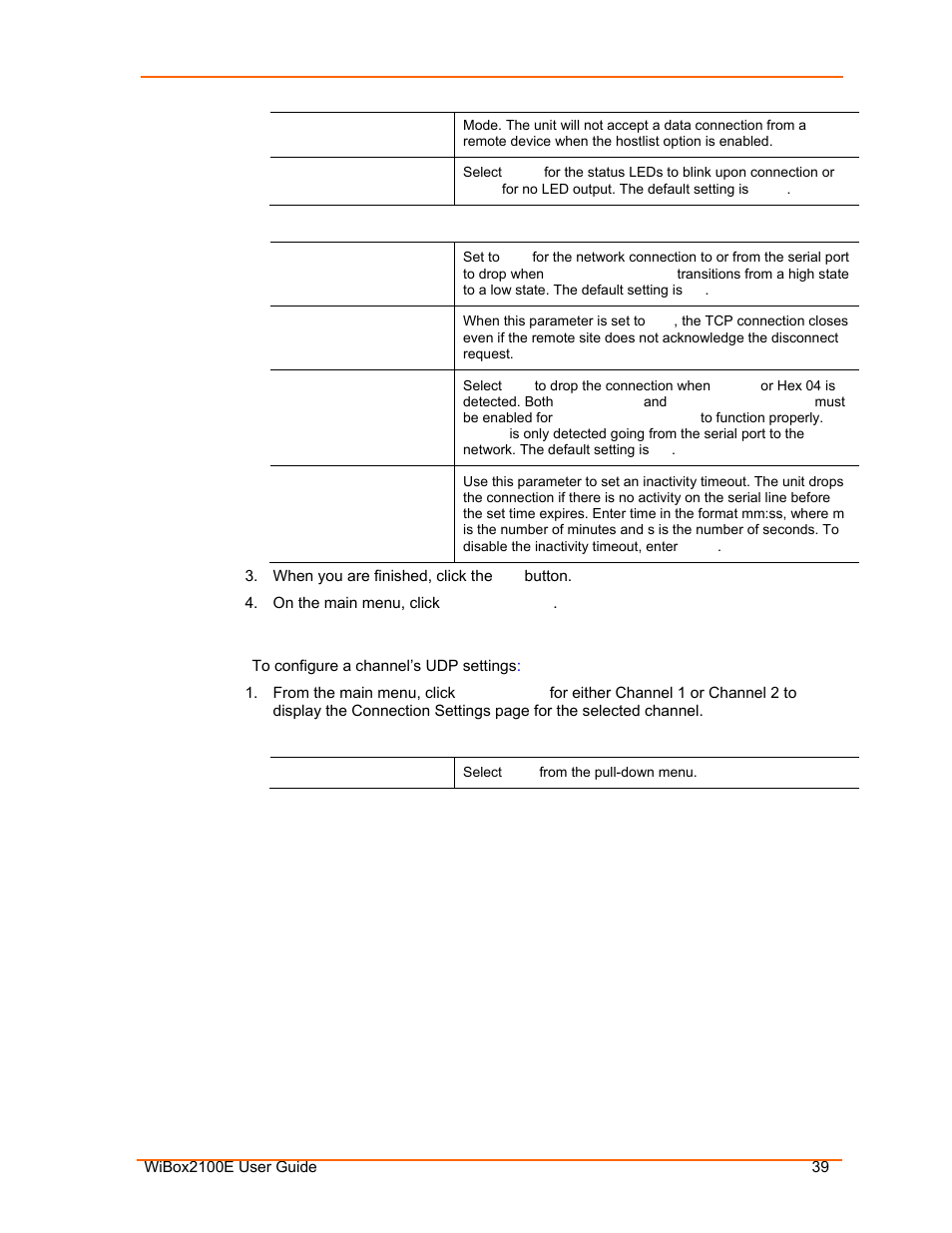 Connection settings - udp | Lantronix Ethernet User Manual | Page 39 / 92
