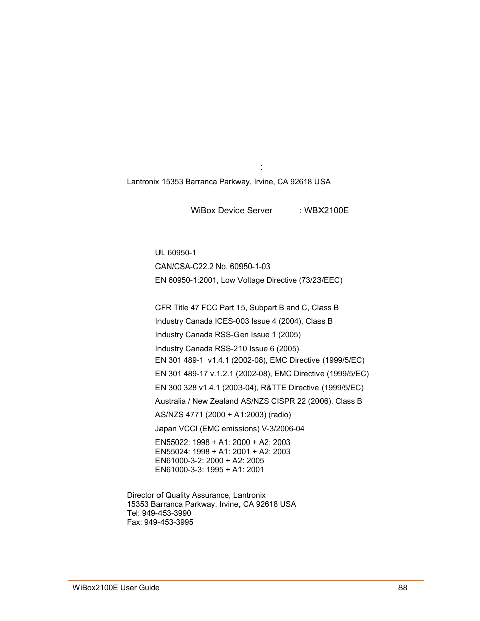 Compliance, Compliance information, Compliance 88 | Lantronix Ethernet User Manual | Page 88 / 92