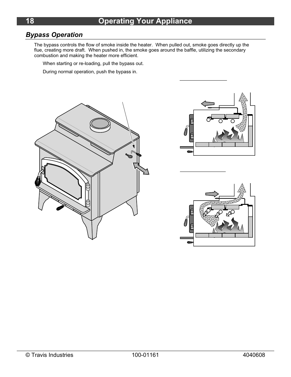 18 operating your appliance, Bypass operation | Lopi Endeavor User Manual | Page 18 / 38