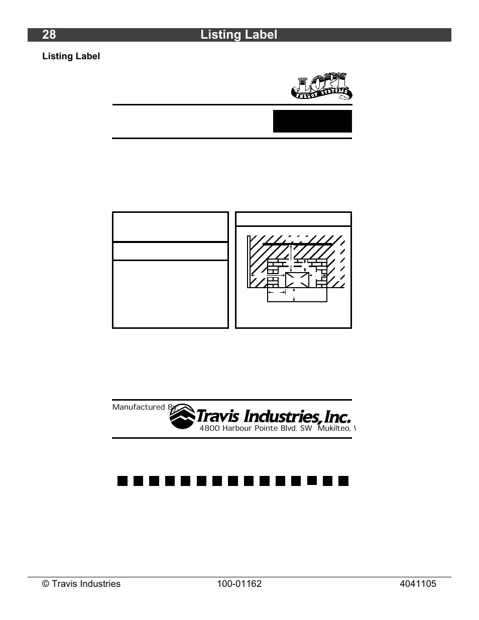 28 listing label | Lopi Freedom Fireplace Insert User Manual | Page 28 / 34