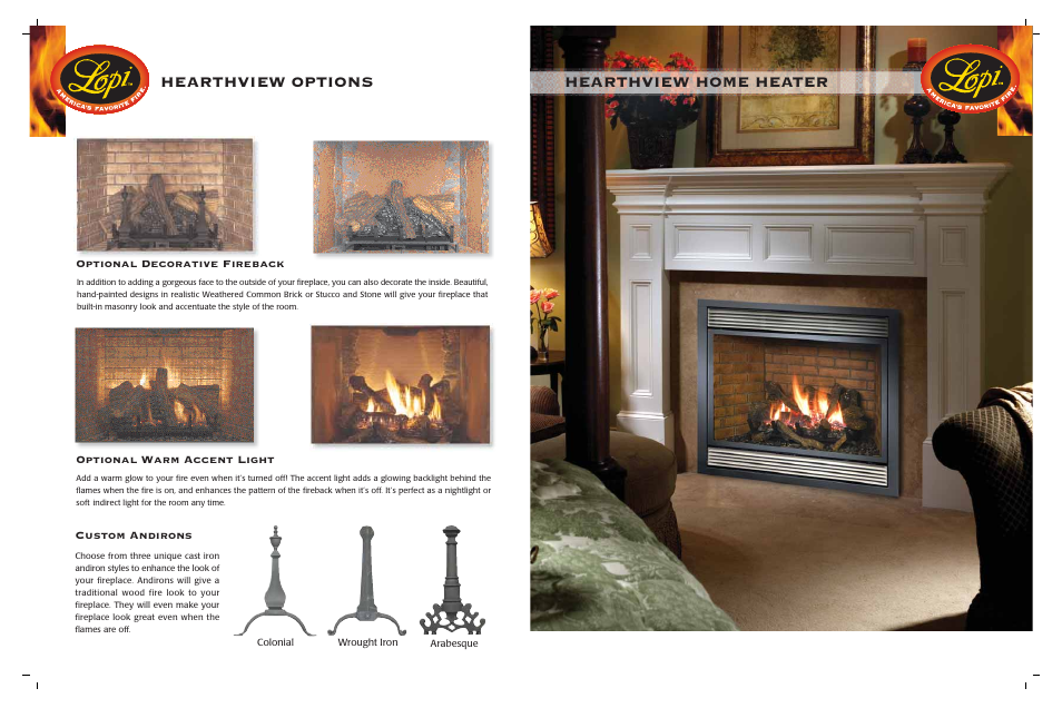 Hearthview home heater, Hearthview options | Lopi Heartview Gas Fireplace User Manual | Page 12 / 16