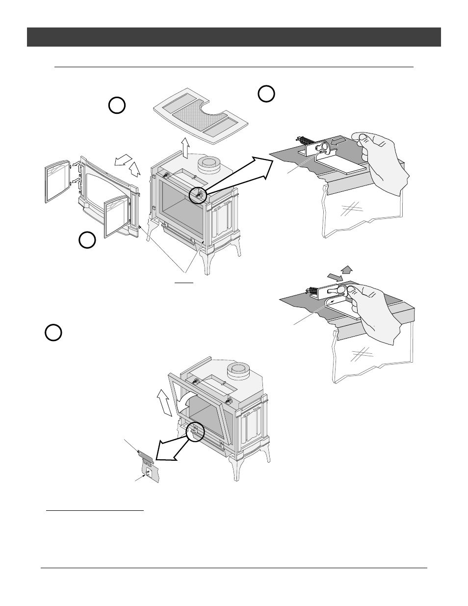 Finalizing the installation, Glass removal | Lopi Direct Vent Freestanding Stove User Manual | Page 24 / 48