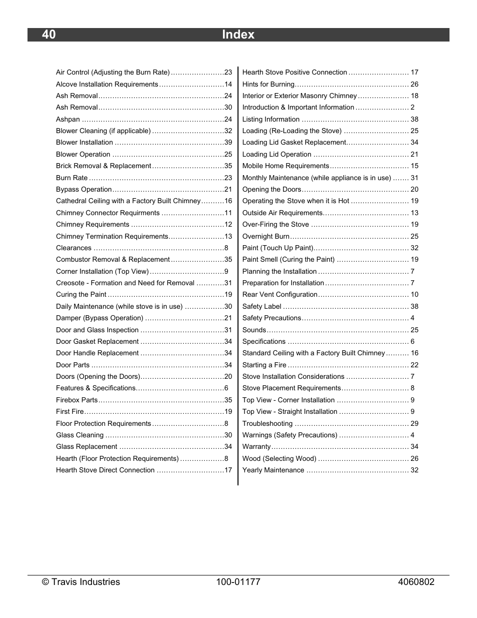 40 index | Lopi Leyden 028-S-75-2 User Manual | Page 40 / 40