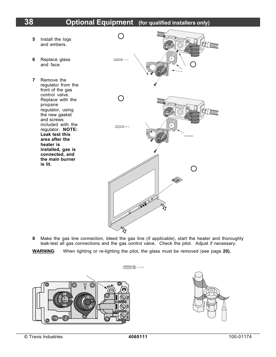 Optional equipment, For qualified installers only) | Lopi DVL Insert EF II User Manual | Page 38 / 44