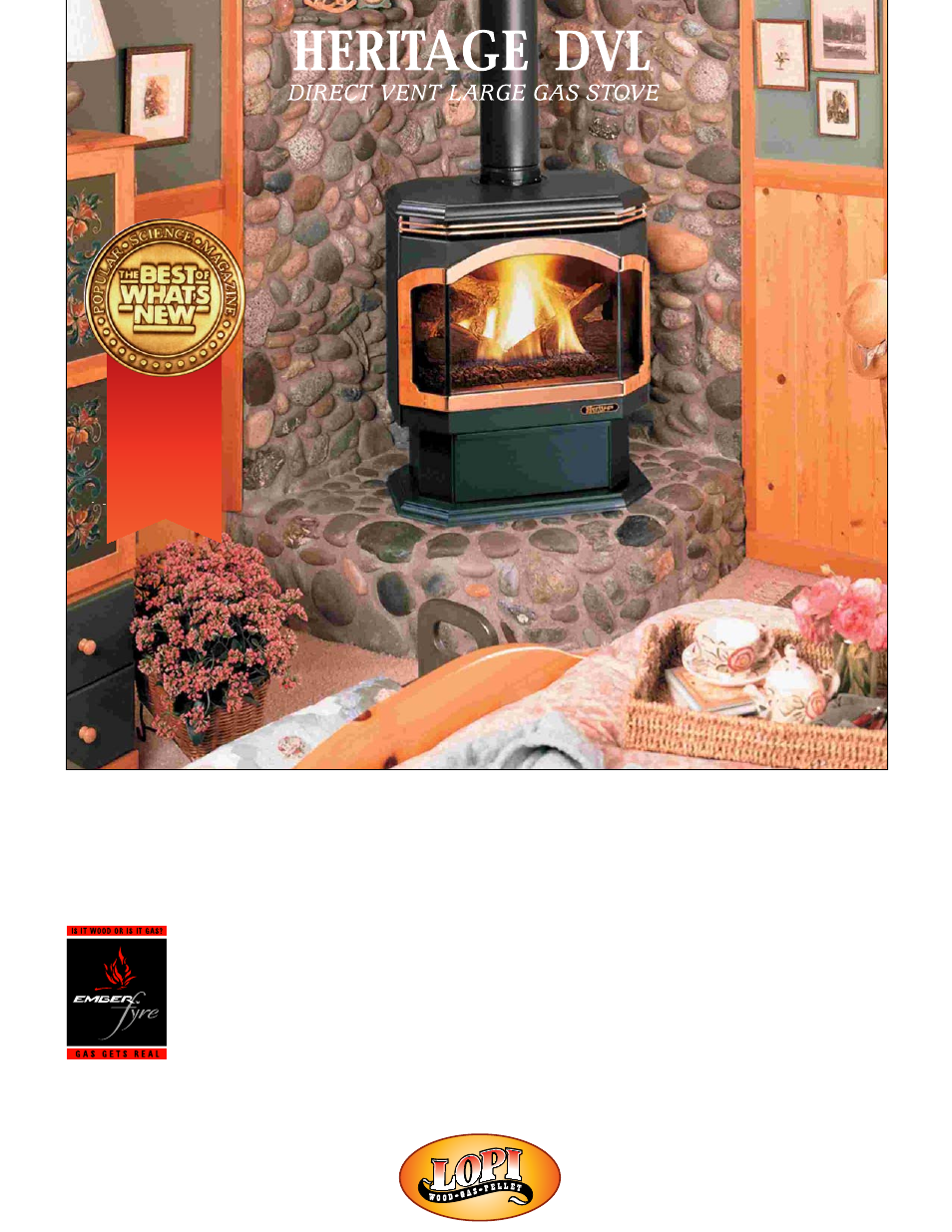Lopi Heritage DVL Direct Vent Large Gas Stove User Manual | 2 pages