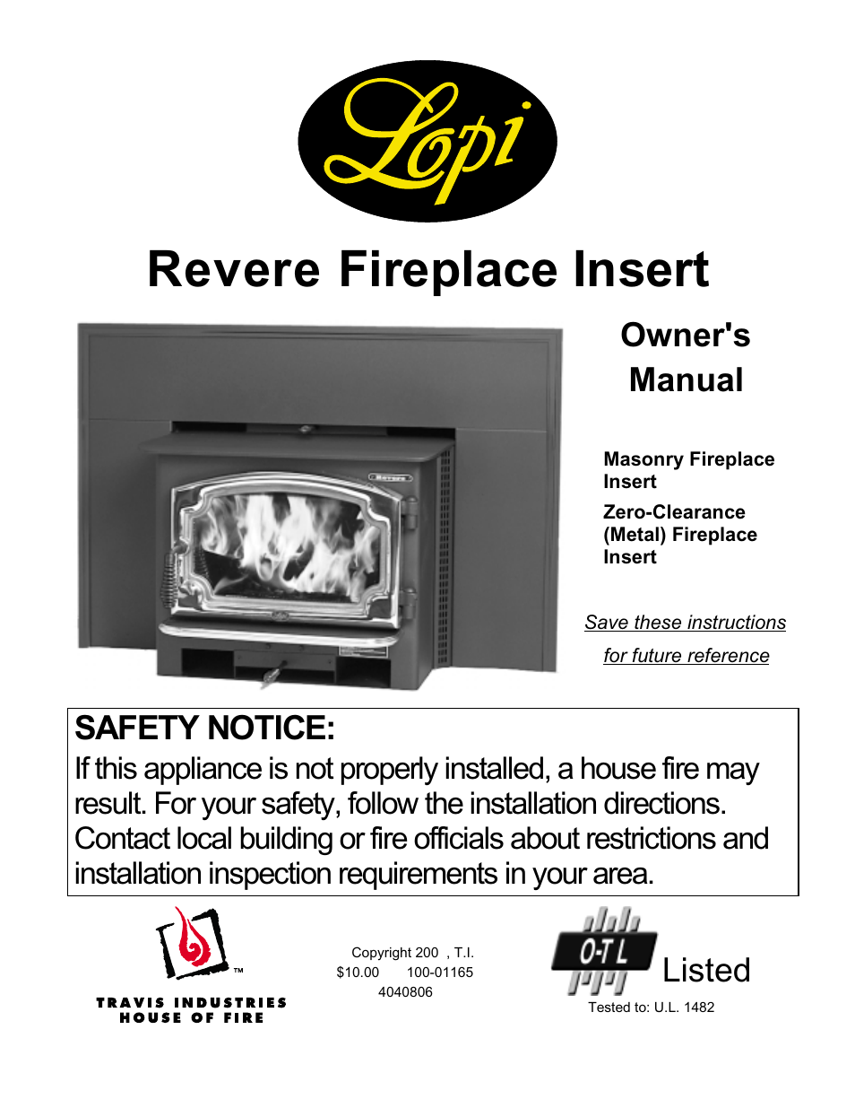 Lopi Revere User Manual | 34 pages