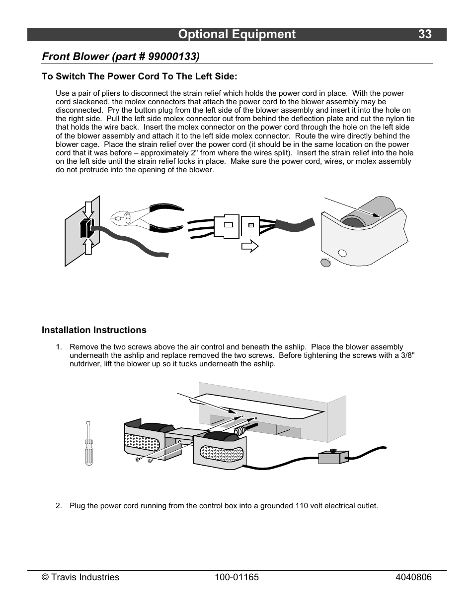 Optional equipment 33 | Lopi Revere User Manual | Page 33 / 34