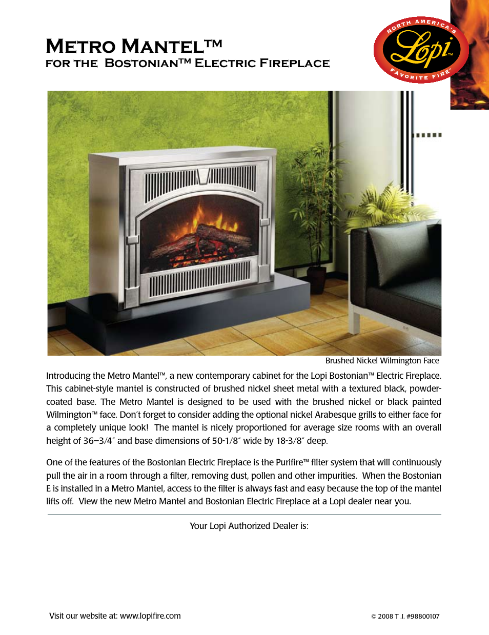 Lopi Bostonian 564 User Manual | 1 page