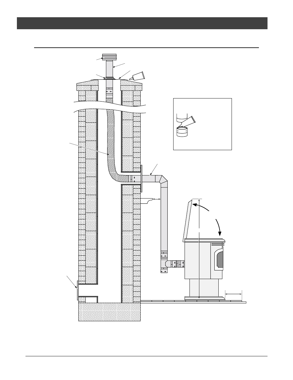 Installation, Installation example: freestanding masonry chimney, For qualified installers only) travis industries | Lopi Horizontal Or Vertical Vent Freestanding Stove Yankee Pellet Stove User Manual | Page 18 / 42