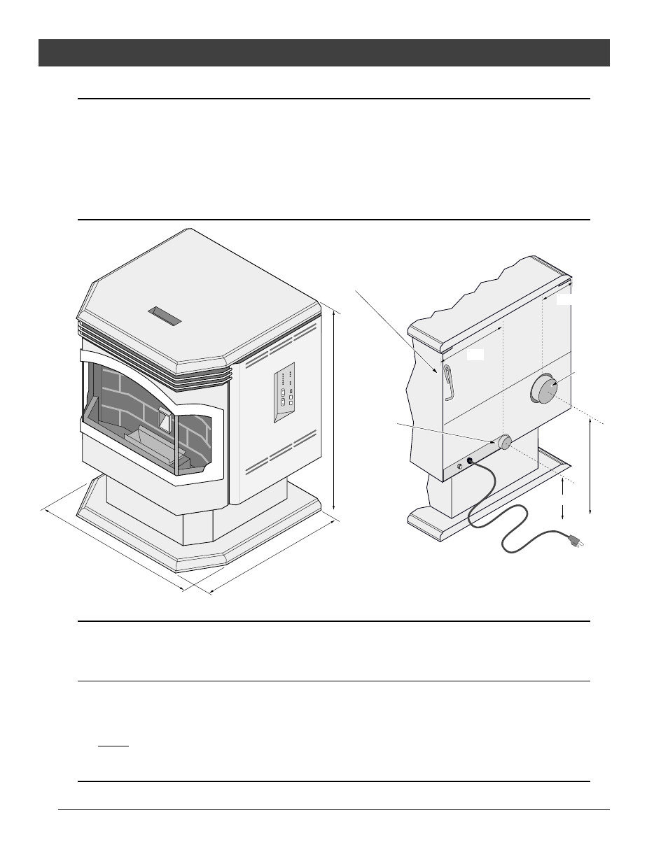 Specifications, Heating specifications, Dimensions | Electrical specifications, Fuel, Epa compliance | Lopi Horizontal Or Vertical Vent Freestanding Stove Yankee Pellet Stove User Manual | Page 6 / 42