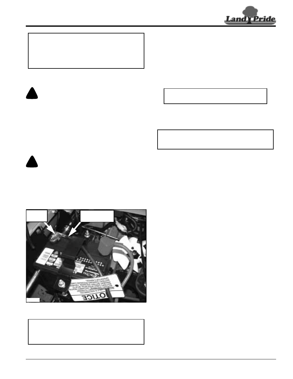 Electrical cable connection, Engine preparations, Remove mower from crate floor | Warning, Table of contents electrical cable connection | Land Pride Accu-Z Razor 357-187M User Manual | Page 11 / 54