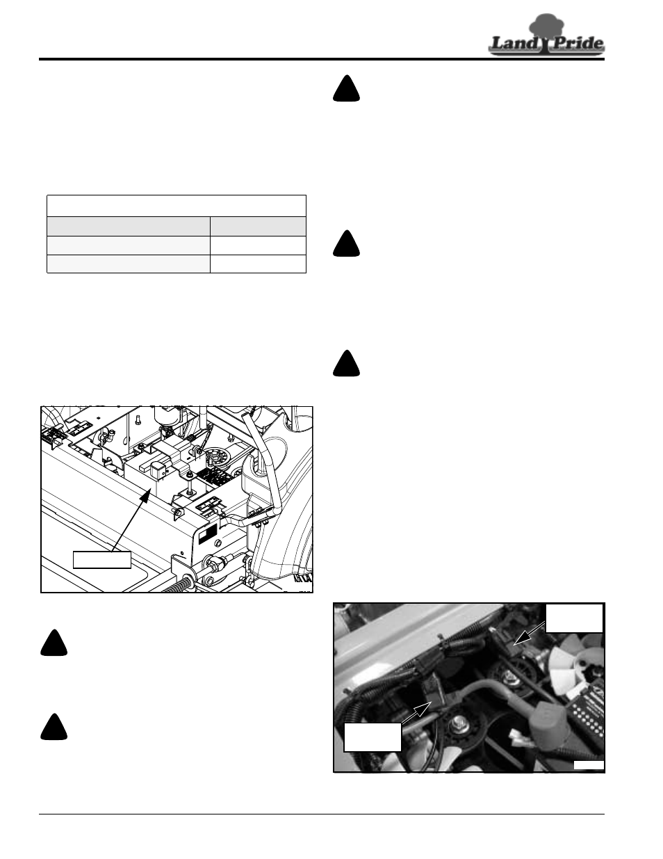 Tires, Electrical system, Tires electrical system | Warning | Land Pride Accu-Z Razor 357-187M User Manual | Page 34 / 54