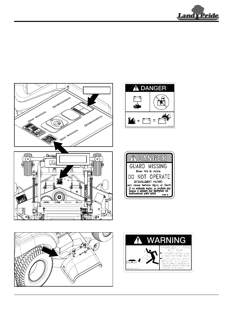 Safety labels, 543c | Land Pride Accu-Z Razor 357-187M User Manual | Page 6 / 54