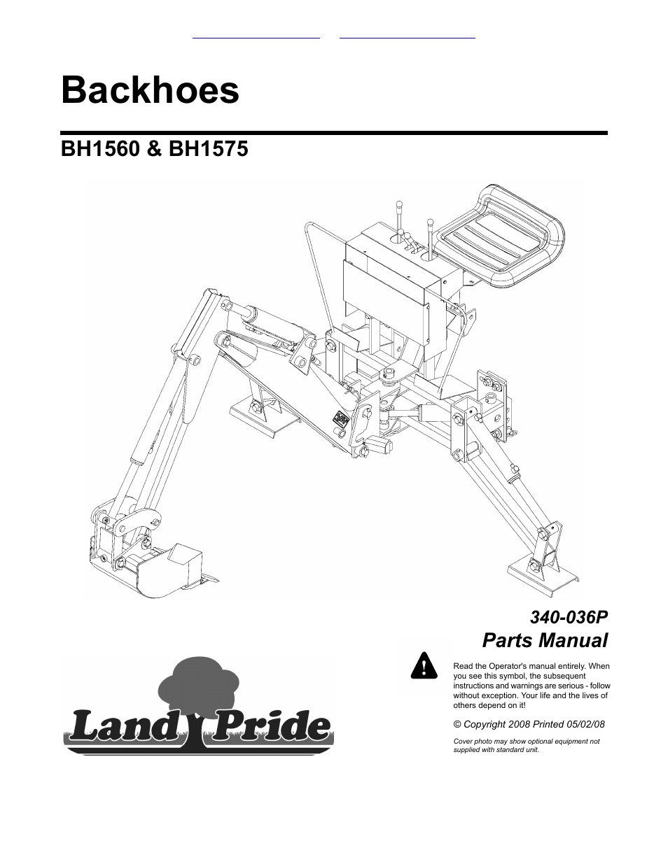 Land Pride BH1560 User Manual | 38 pages