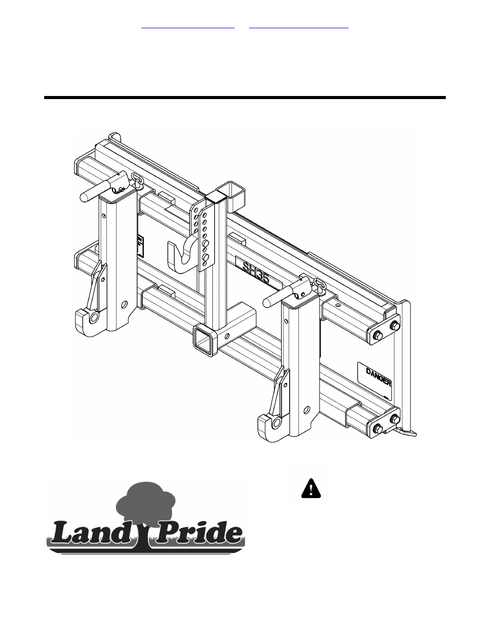 Land Pride Skid Steer Quick Hitch SH35 User Manual | 12 pages