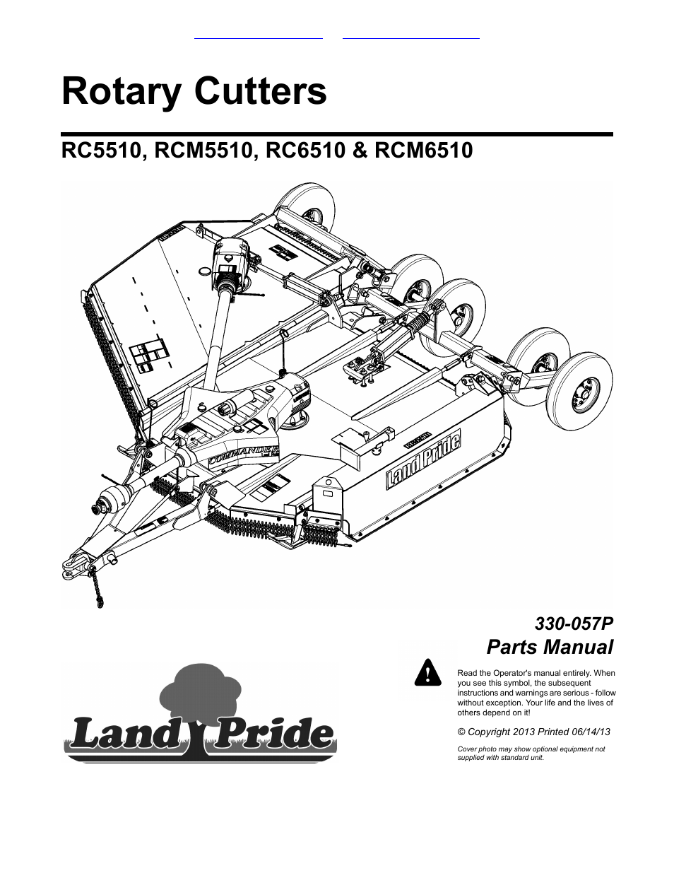 Land Pride RCM5510 User Manual | 192 pages