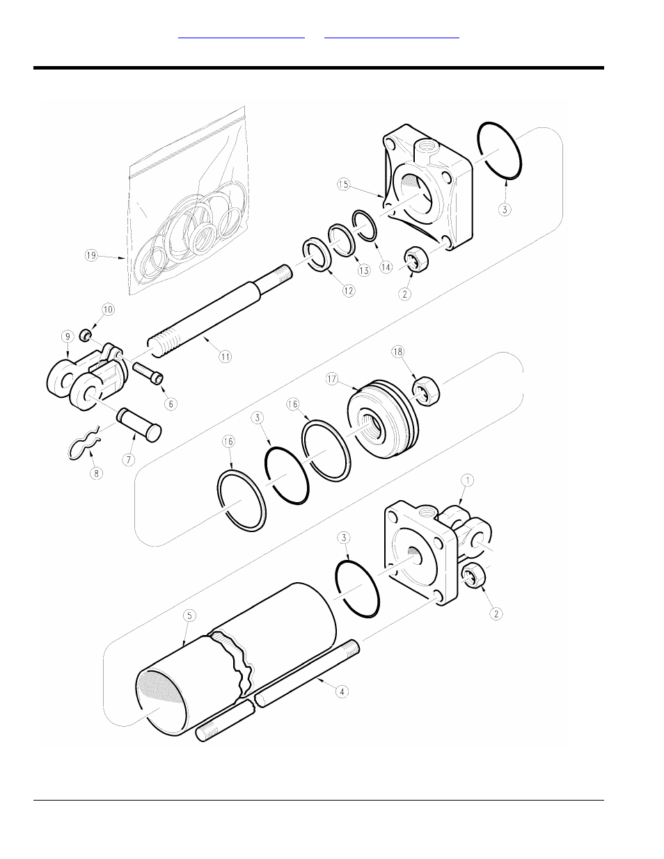 Hydraulic cylinder (810-162c) cross, Table of contents part number index | Land Pride RCM5510 User Manual | Page 160 / 192