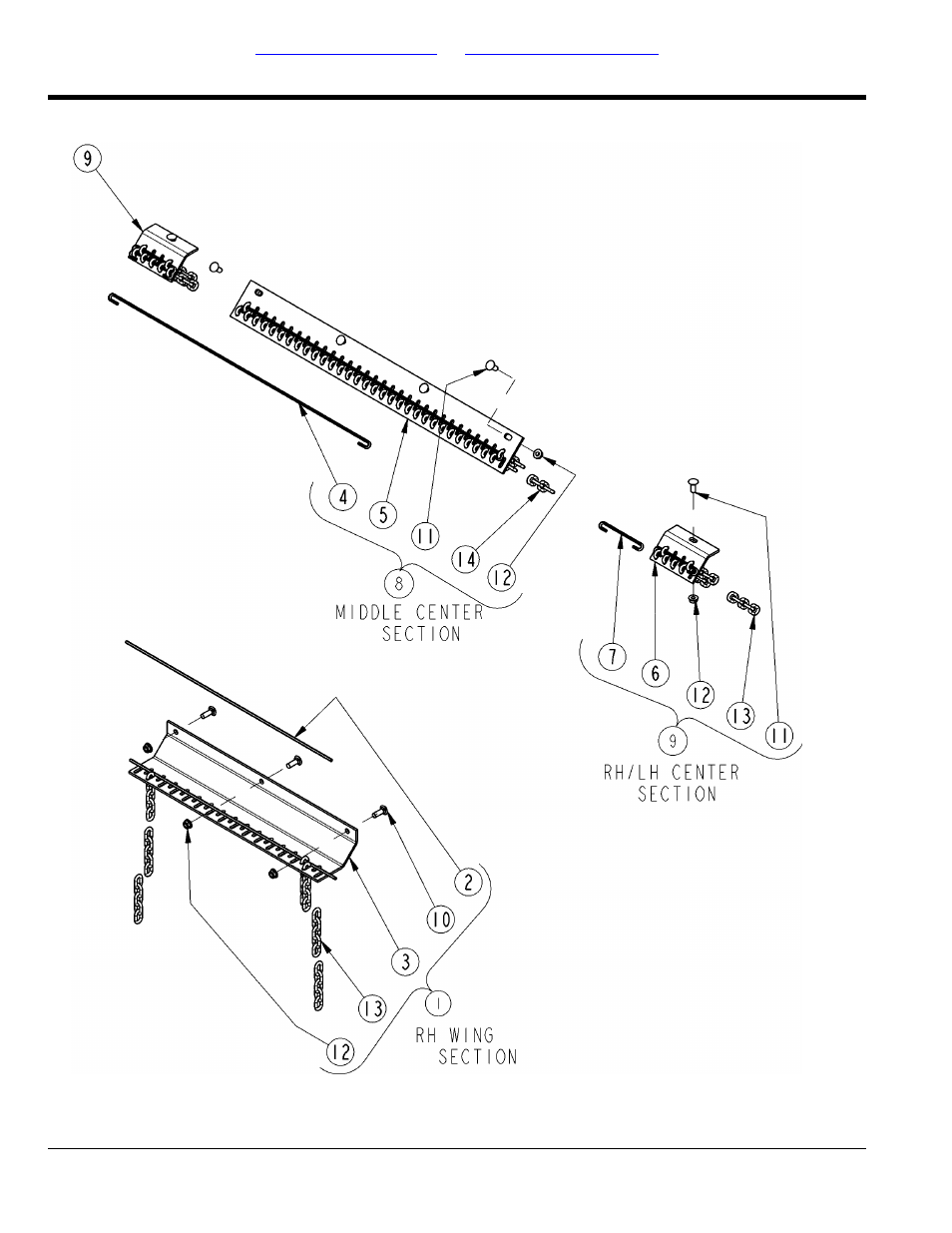 Guards chain double row rear, Table of contents part number index | Land Pride RCM5510 User Manual | Page 46 / 192