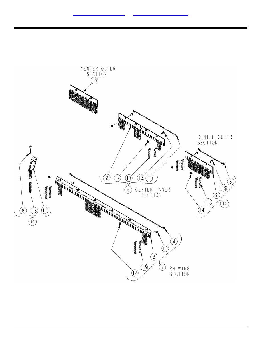 Guards chain single row front, Table of contents part number index | Land Pride RCM5510 User Manual | Page 52 / 192