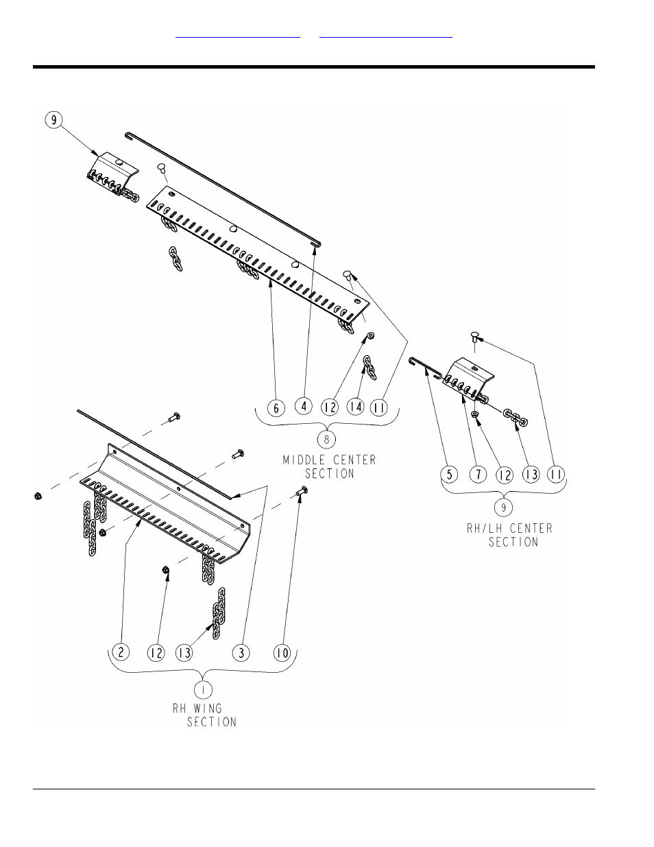 Guards chain single row rear, Table of contents part number index | Land Pride RCM5510 User Manual | Page 54 / 192