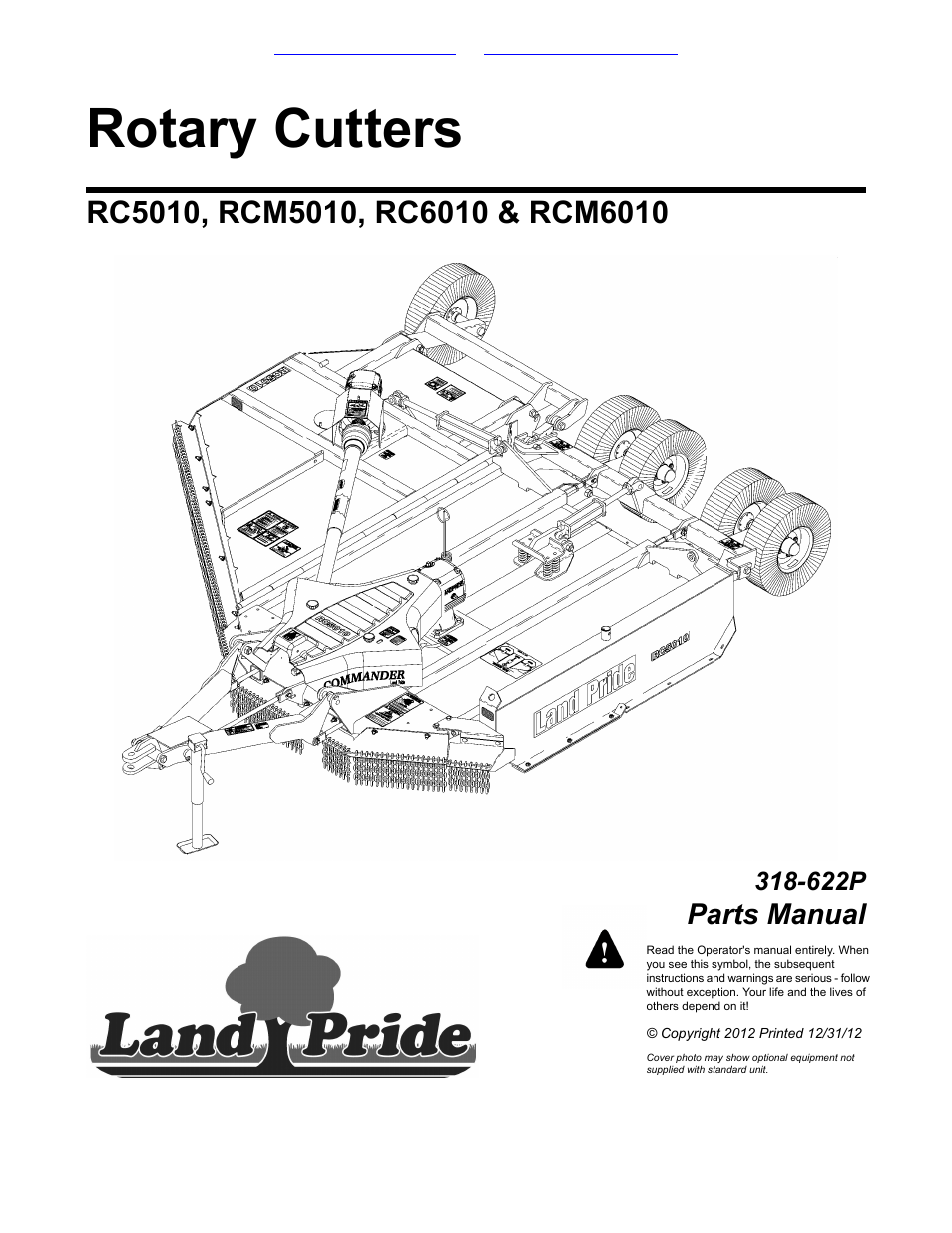 Land Pride RCM5010 User Manual | 308 pages