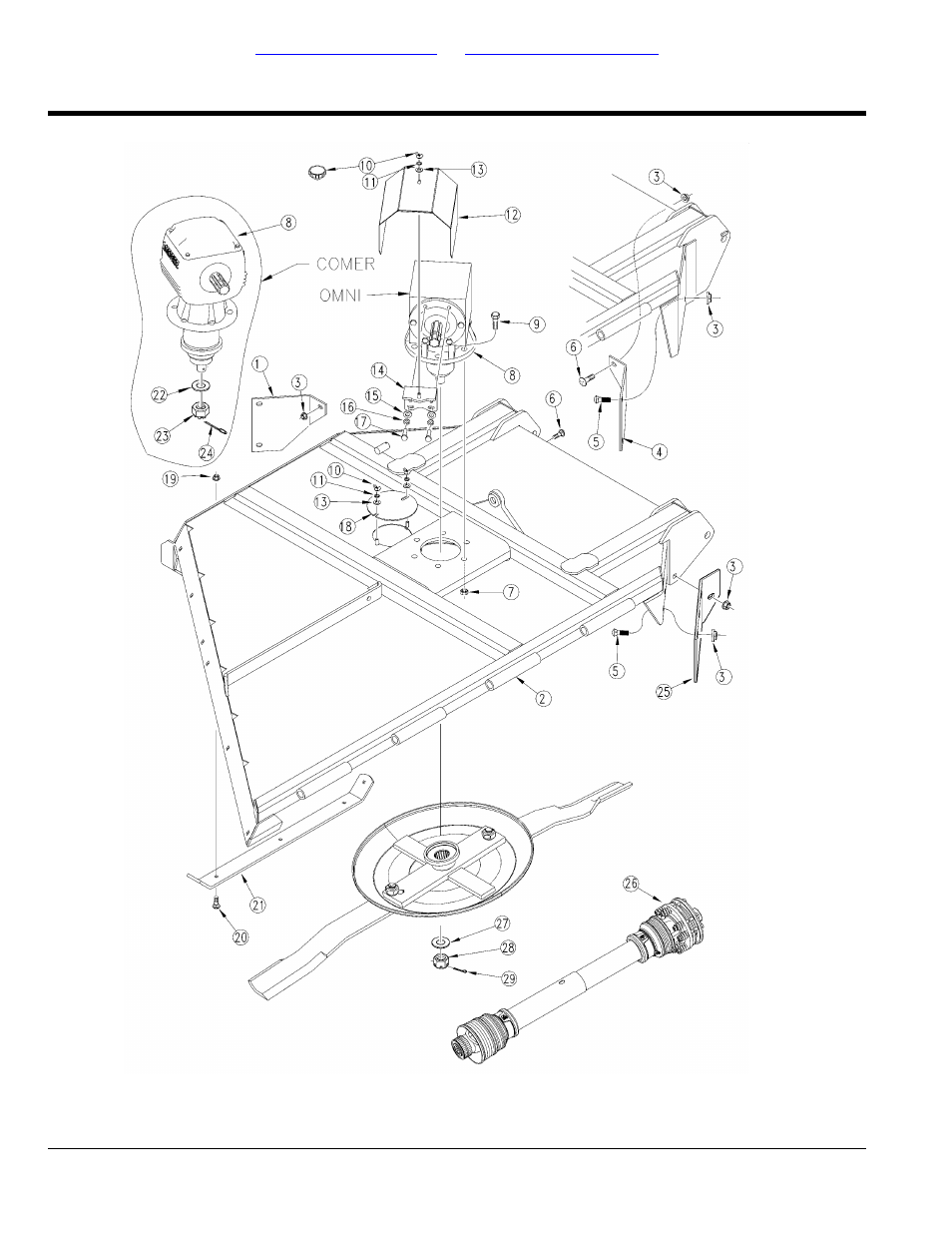 Deck wing right hand (1000 rpm), Table of contents part number index | Land Pride RCM5010 User Manual | Page 166 / 308