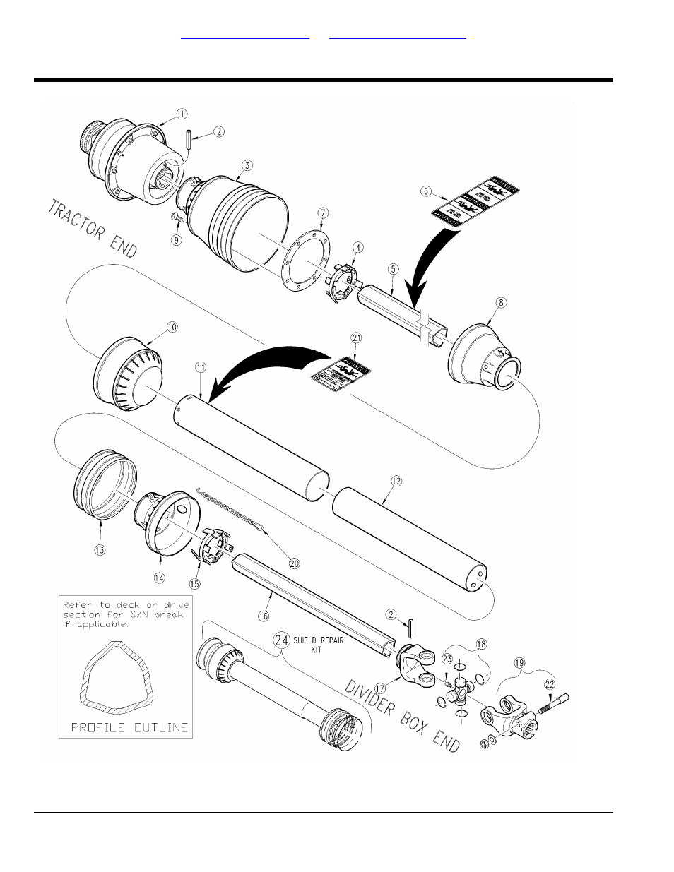 Driveline cv 1000 rpm (826-182c) ec old shields, Table of contents part number index | Land Pride RCM5010 User Manual | Page 222 / 308