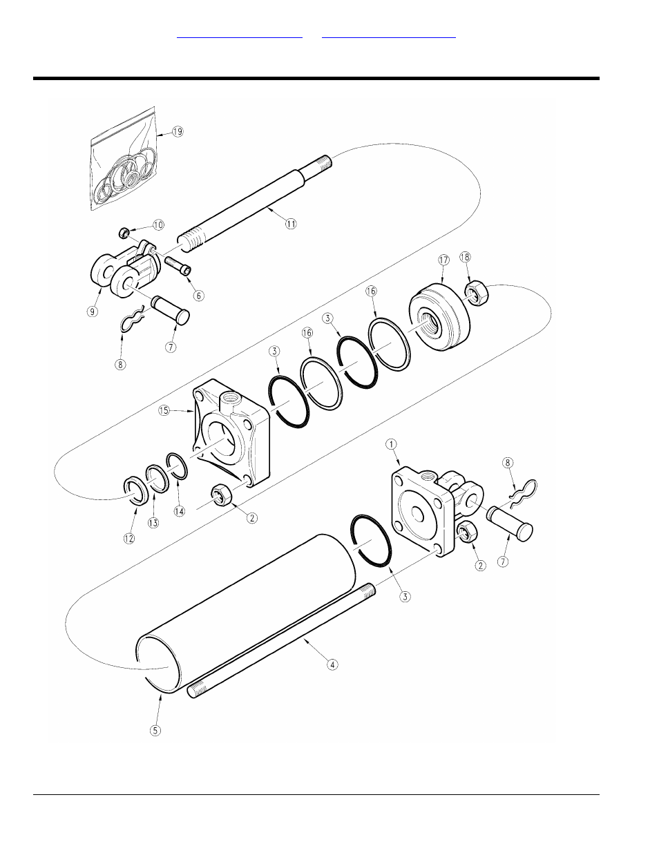 Hydraulic cylinder wing (810-150c) cross, Table of contents part number index | Land Pride RCM5010 User Manual | Page 290 / 308