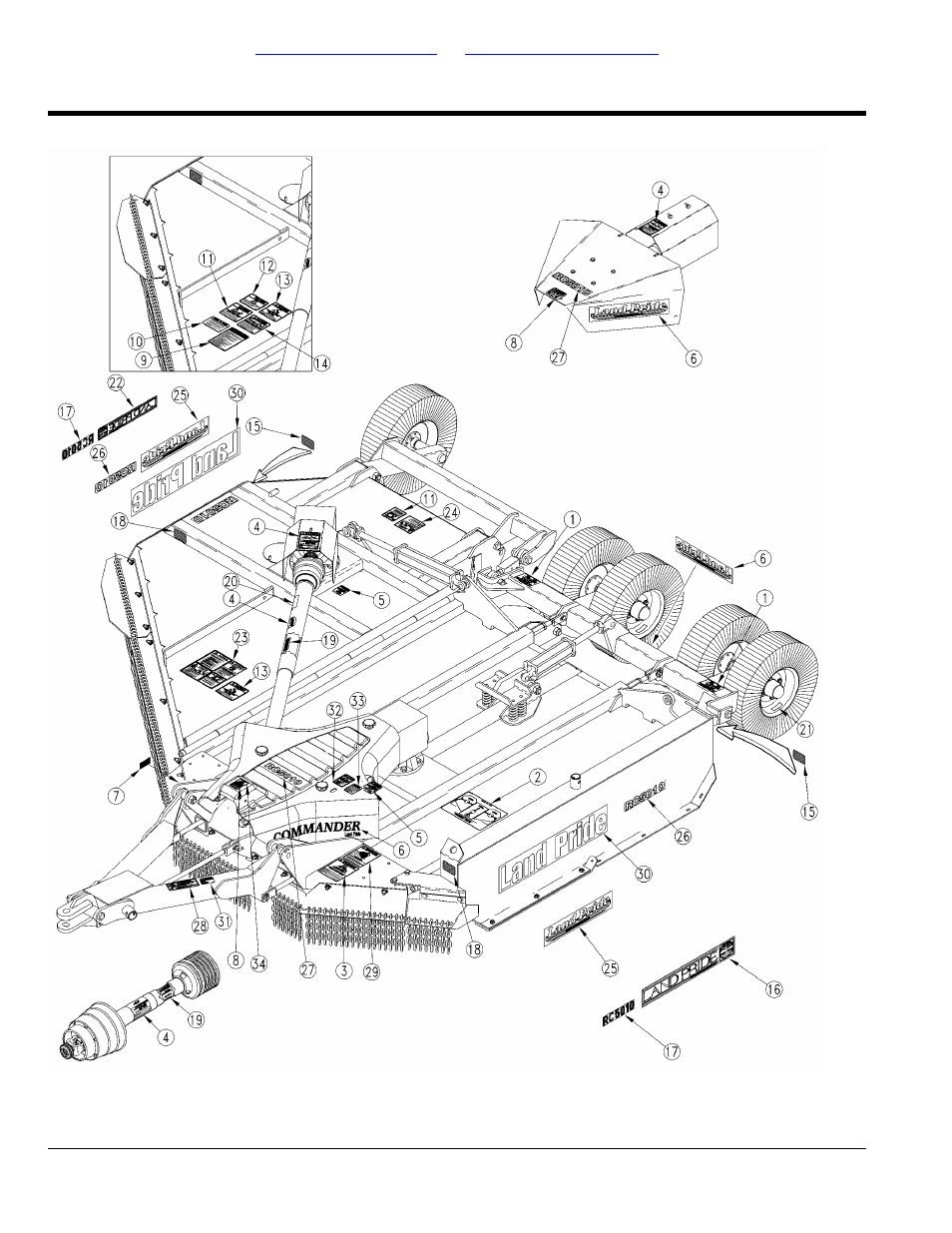 Section 9: labels, Label placement, Table of contents part number index | Land Pride RCM5010 User Manual | Page 300 / 308