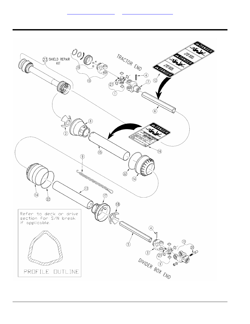 Driveline conv. 540 rpm (826-188c) ec old shields, Driveline conv. 540 rpm (826-188c) ec old, Shields | Table of contents part number index | Land Pride RCM5010 User Manual | Page 74 / 308