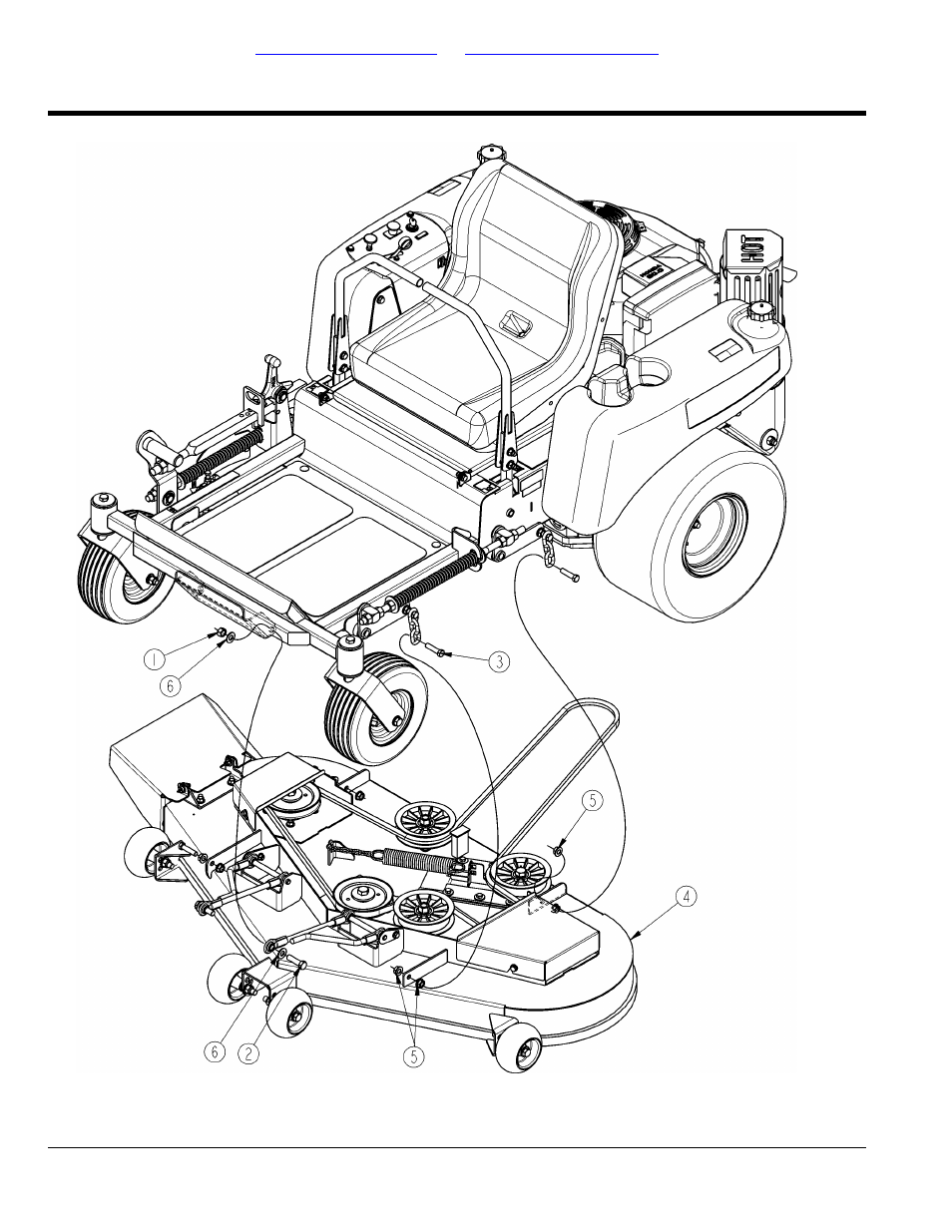 Deck to tractor assembly, Table of contents part number index | Land Pride ZERO TURN MOWERS ZR44 User Manual | Page 38 / 52