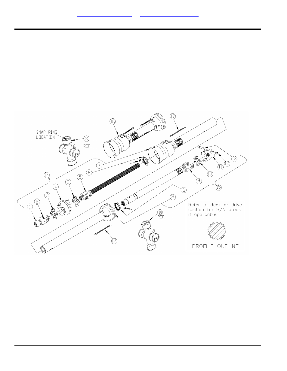 Driveline cv 540 rpm (826-643c) weasler, Table of contents part number index | Land Pride RCM6515 User Manual | Page 122 / 238