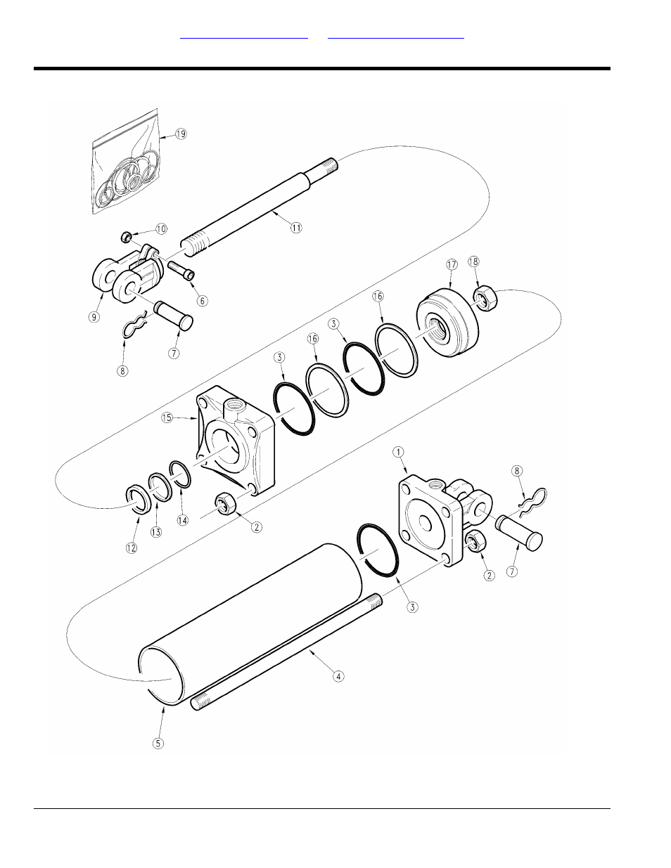 Hydraulic cylinder wing (810-312c) cross, Table of contents part number index | Land Pride RCM6515 User Manual | Page 204 / 238