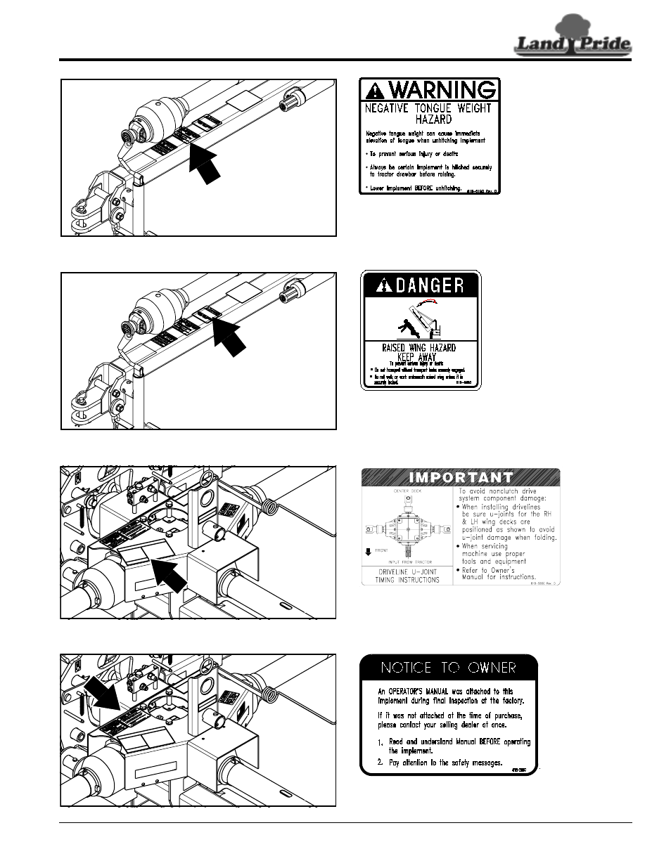 561c, 560c, 565c | Land Pride AFM4214 User Manual | Page 7 / 48