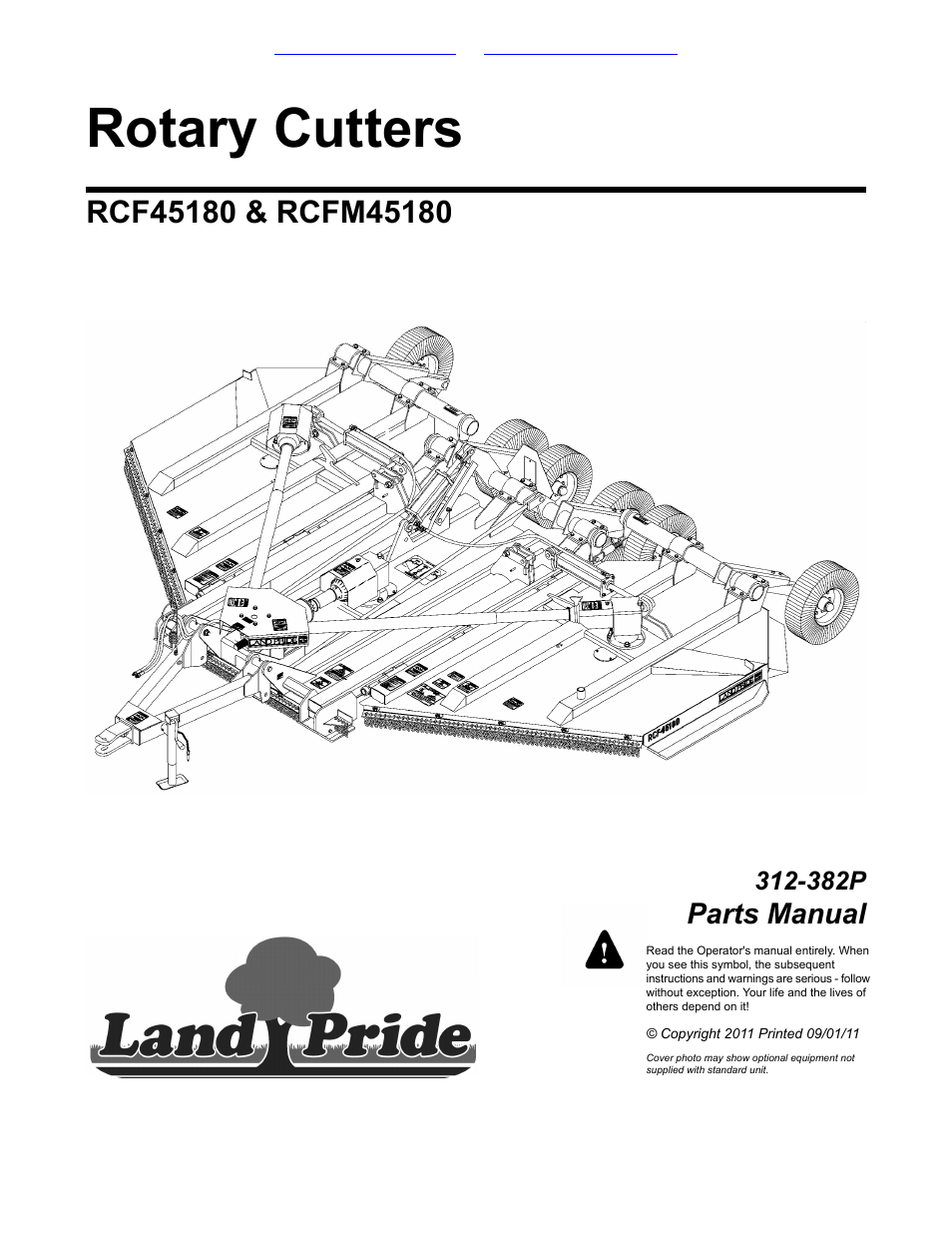 Land Pride Rotary Cutters RCF45180 User Manual | 260 pages