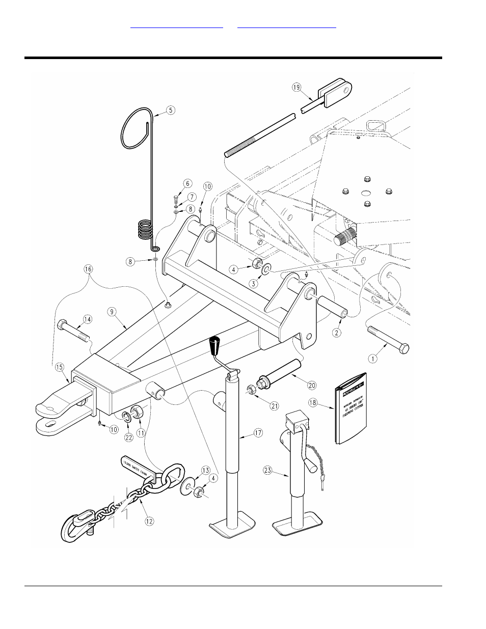 Hitch (s/n 74021 to 116033), Table of contents part number index | Land Pride Rotary Cutters RCF45180 User Manual | Page 156 / 260