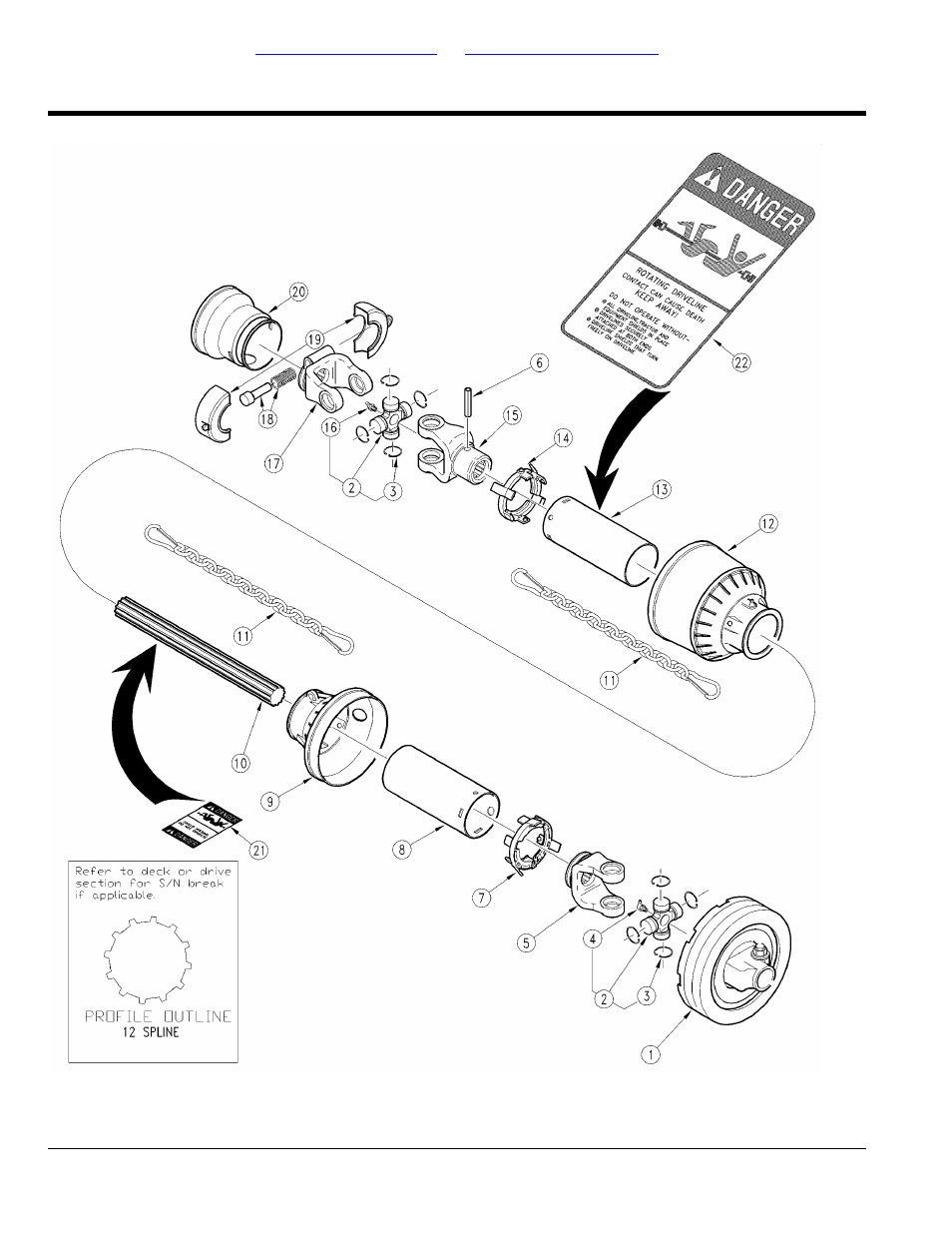 Driveline center (826-078c) (s/n 82427-), Table of contents part number index | Land Pride Rotary Cutters RCF45180 User Manual | Page 178 / 260