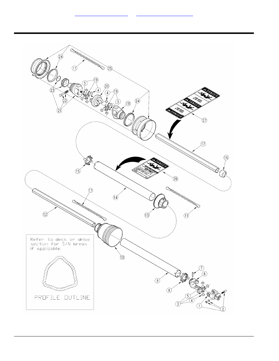 Driveline cv 1000 rpm (826-077c) (s/n 82427-), Table of contents part number index | Land Pride Rotary Cutters RCF45180 User Manual | Page 188 / 260