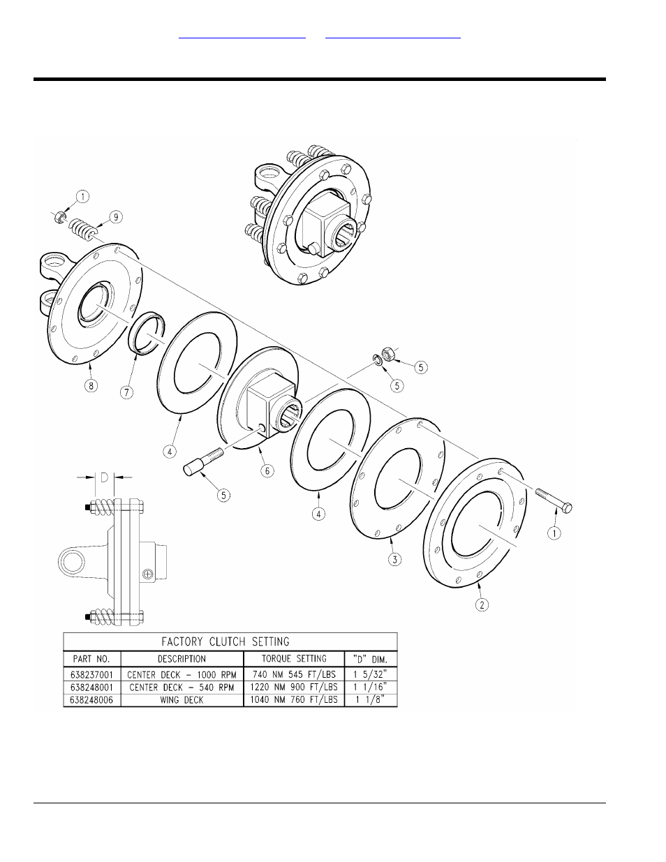 Driveline slip clutch (638237001, 638248001, 638248006) bondioli, Table of contents part number index | Land Pride Rotary Cutters RCF45180 User Manual | Page 202 / 260