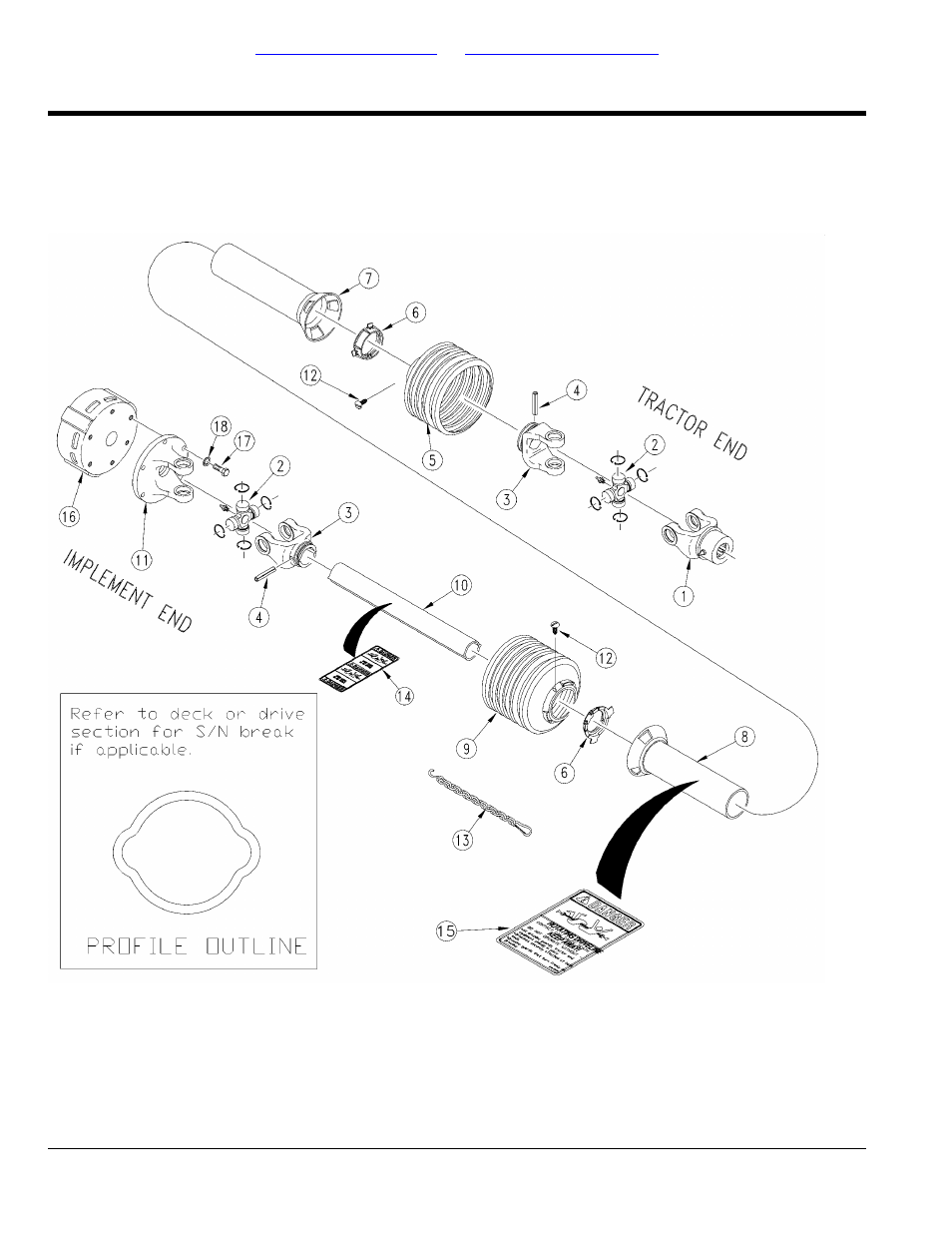 Driveline center 540 rpm (826-114c) (s/n 115261+), Table of contents part number index | Land Pride Rotary Cutters RCF45180 User Manual | Page 60 / 260