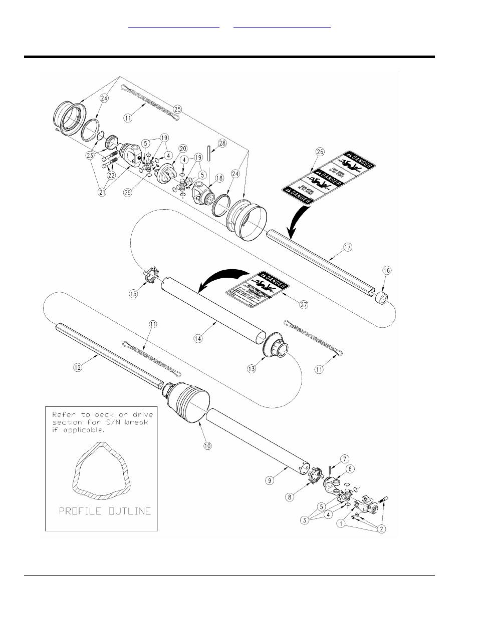 Driveline cv 540 rpm (826-098c) (s/n 82428 to, Table of contents part number index | Land Pride Rotary Cutters RCF45180 User Manual | Page 68 / 260