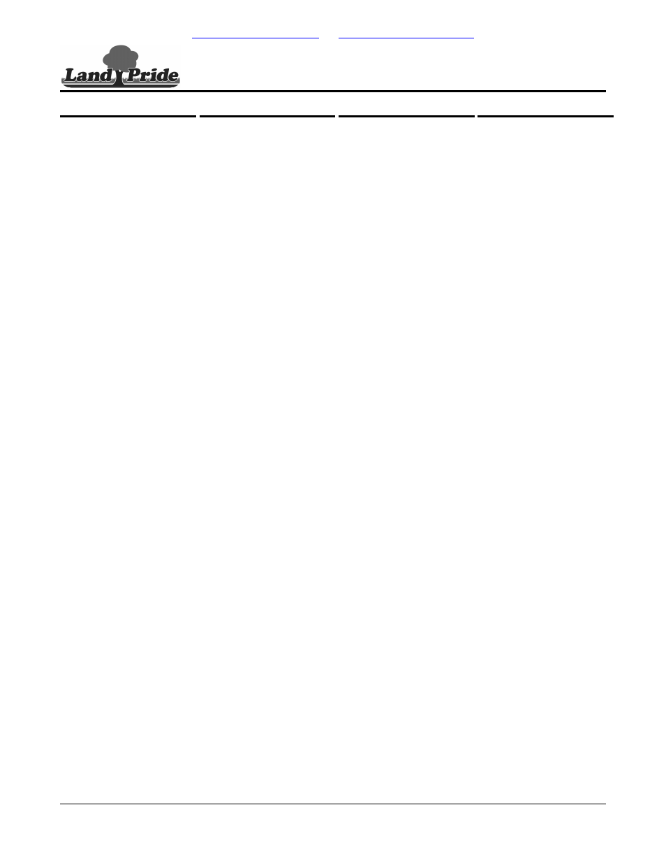 Part number index, Continued), Table of contents part number index | Land Pride Box Scrapers HRL35 User Manual | Page 47 / 50