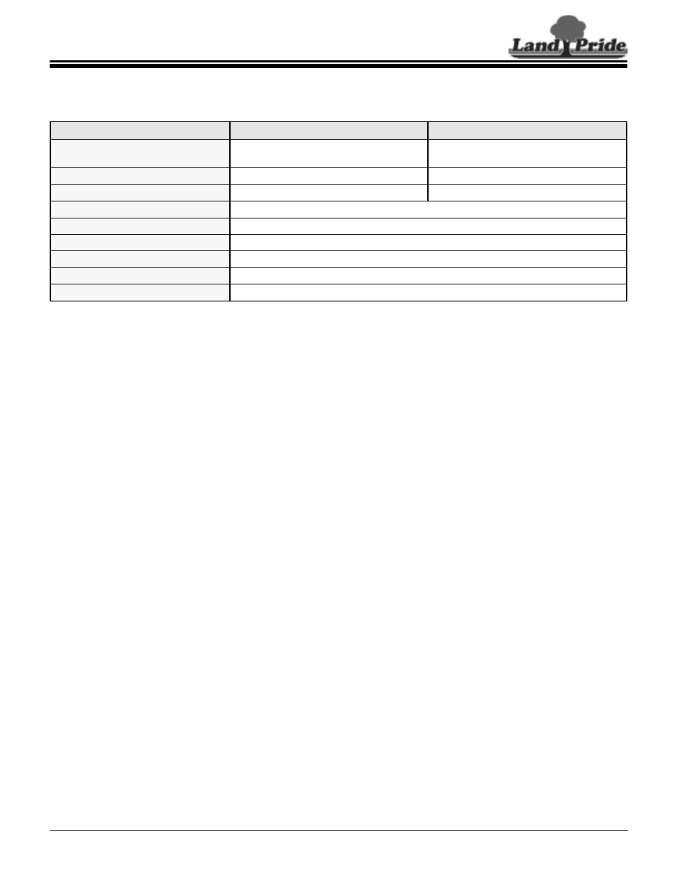 Land Pride Pallet Forks PF20 User Manual | 1 page