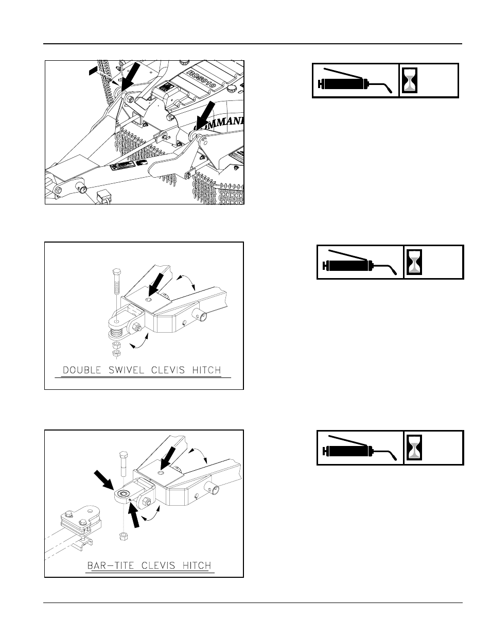 Main hitch, Double swivel clevis hitch, Bar-tite hitch | Land Pride RC5010 User Manual | Page 35 / 46