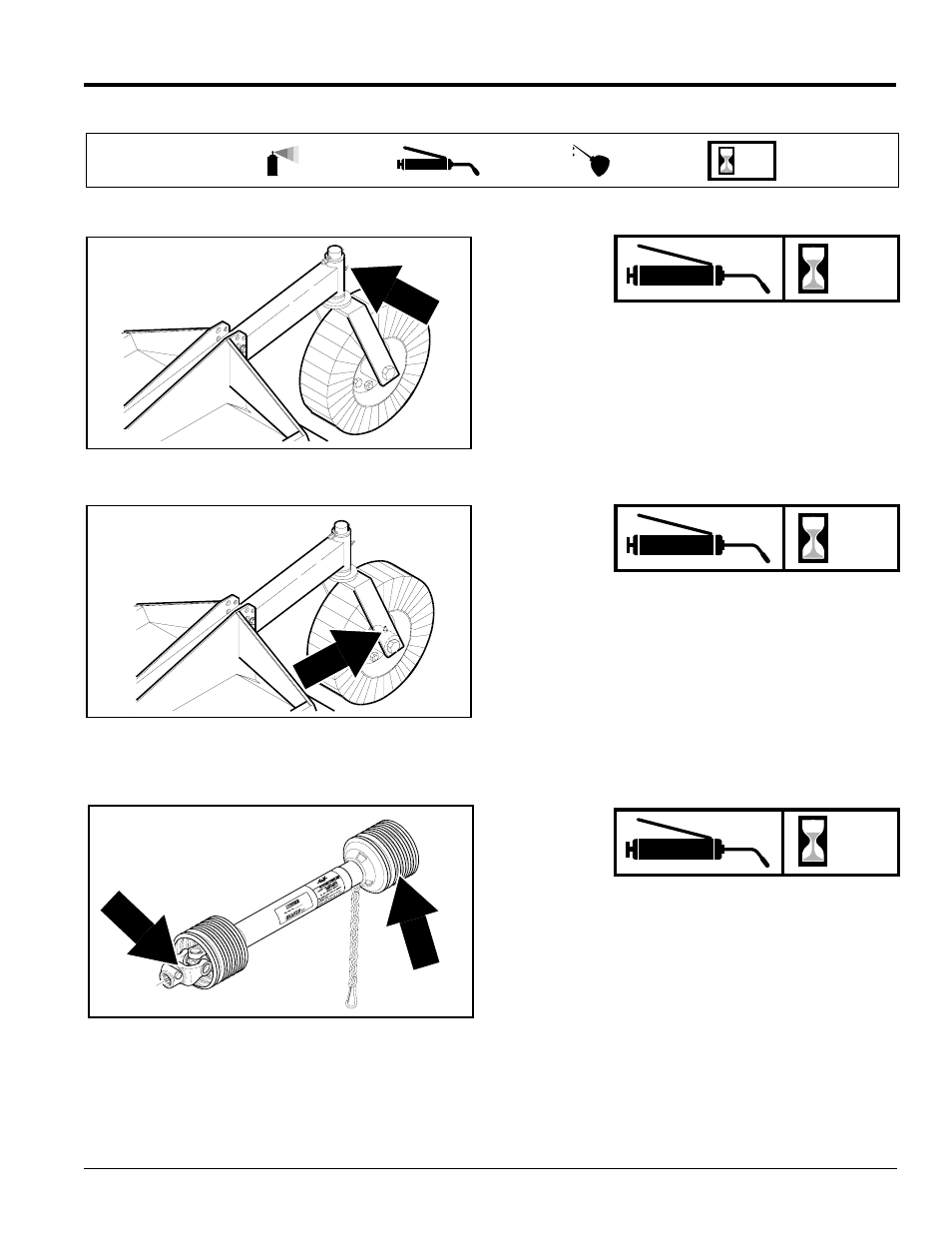 Lubrication, Tailwheel spindle hub, Tailwheel hub | Driveline u-joints | Land Pride RC15 Series User Manual | Page 23 / 30