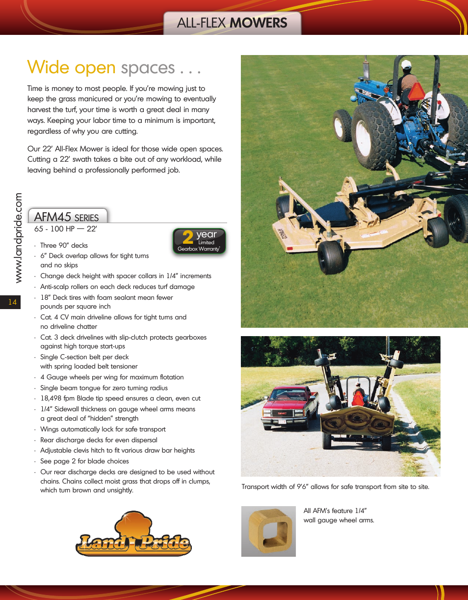 Land Pride AFM45 Series User Manual | 2 pages
