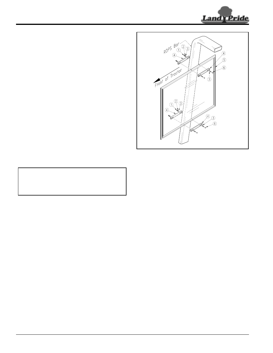 Operator protective shield, Table of contents operator protective shield | Land Pride RCP2660 User Manual | Page 38 / 62