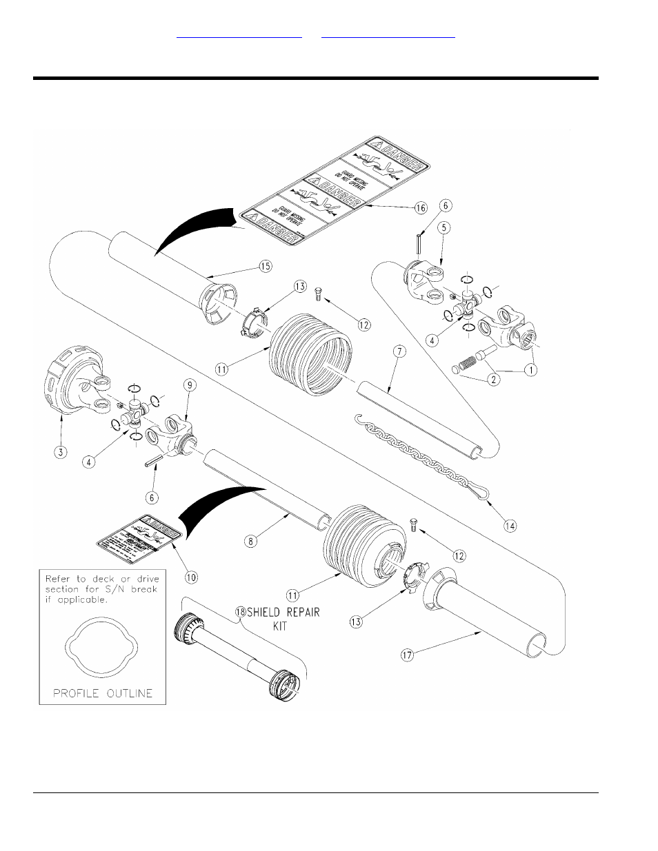 Driveline (826-022c) walterscheid, Table of contents part number index | Land Pride Rotary Cutter RC15 User Manual | Page 114 / 172